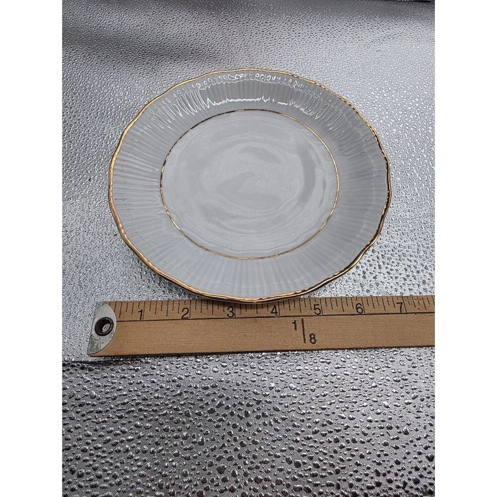 Wałbrzych‎ Poland Fine China Gold Trim Saucer Plates Set Of 8